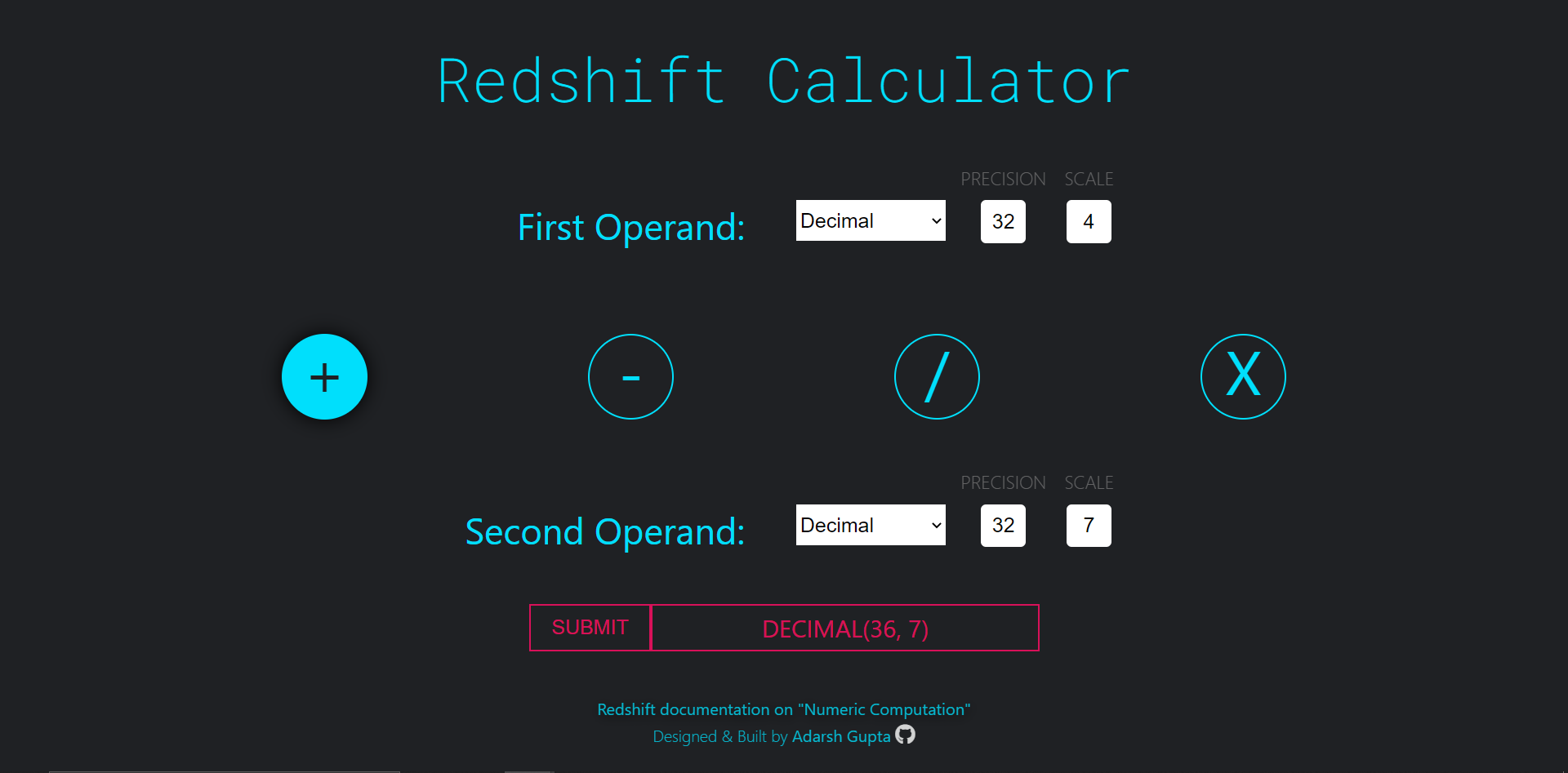 Redshift Calculator - side project